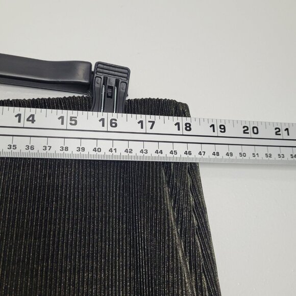 Vintage gold black metallic pull on textured party disco midi skirt - Picture 5 of 6